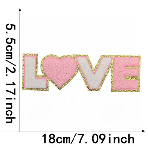 Patchs Alphabet paillettes grande taille Logo personnalisé broderie Chenille <span class=keywords><strong>Patch</strong></span> pour vêtements tissu matériel - Product Image 6