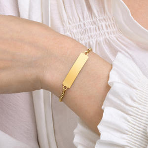 Nuovo braccialetto di moda <span class=keywords><strong>oro</strong></span> 18k acciaio inossidabile personalizzato formato adulto e formato bambino bambino braccialetto di Id per il regalo per le donne per il bambino - Product Image 3