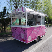 Camion de vente ambulante de glaces, chariot à café, bar, remorque alimentaire avec cuisine entièrement en acier inoxydable pour la vente au détail de snacks, hot-dogs et fast-food