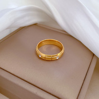 Bague rebondissante en acier inoxydable plaqué or avec zircon pour hommes et femmes, cadeau tendance, vente en gros