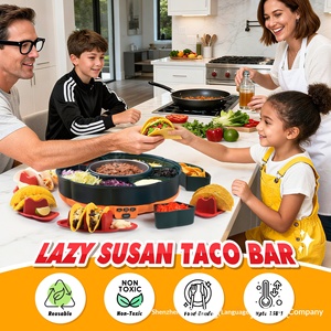 Olla Eléctrica de Aluminio con Revestimiento Antiadherente de 150W para Tacos Mexicanos, Panqueques, Pollo, Burritos, con Bandeja Giratoria - Product Image 4