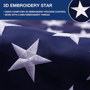 Рекламный высококачественный синий белый красный яркий цвет 100% полиэстер 210D вышивка Оксфорд нейлон американский флаг США для США - Product Image 4