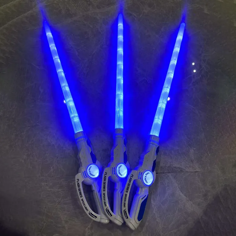 RTS 사용자 정의 도매 할로윈 크리스마스 회전 빛 지팡이 장난감 led 깜박이 칼 어린이