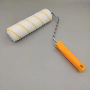 Rouleau à peinture en microfibre de qualité industrielle 12mm en polyester spiralé à rayures jaunes Brosse à 9 longueurs pour plafond et mur en béton 3 ans - Product Image 1