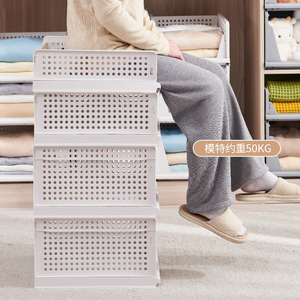 Hot Selling Stackable Drawer Type Foldable Plastic Clothes Storage Box Organizer For Clothes