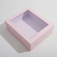 Dossiers carrés minimalistes recyclables avec fenêtre transparente, papier sulfurisé imprimé sur mesure pour Noël, mariage, fête