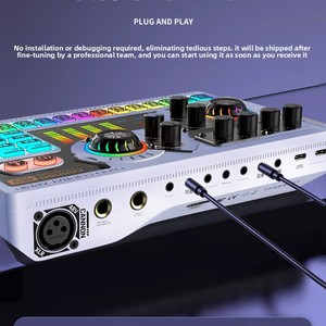 Tarjeta <span class=keywords><strong>de</strong></span> Sonido Profesional para Transmisión en Vivo con Iluminación RGB y <span class=keywords><strong>Cambiador</strong></span> <span class=keywords><strong>de</strong></span> Voz para Grabación <span class=keywords><strong>de</strong></span> Karaoke, Fabricada en Fábrica - Product Image 3