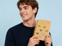 Kawaii – carnet à spirale Double métal doré A5 A4 pour écoliers, papeterie, agenda