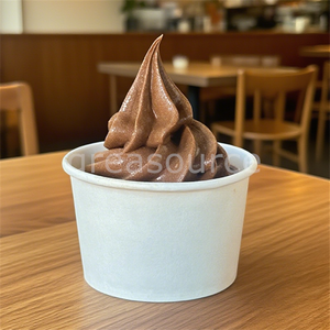 Modèle alimentaire de 3,94 pouces en forme de tasse en papier blanc, pour crème glacée lisse au chocolat, fraise, dessert, collation, crème glacée molle, vanille, jouet, pour présentation et fête - Product Image 3