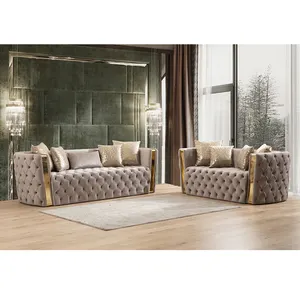 Hotel Bedroom Italian Design Luxury Modern Velvet Sofa Set Furniture Luxury Villa Sofa Set Living Room Furniture
