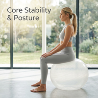 Ballon de yoga LZT pour bureau, en PVC, ergonomique, pour l'équilibre assis, surface antidérapante, diamètre réglable, pour mains/pieds