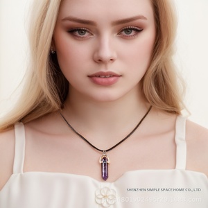 Vendita all'Ingrosso Gioielli Vintage di Alta Qualità in Lotti Pietre Semipreziose Naturali Quarzo Rosa Ciondolo per Collana Esagonale a Punta di Cristallo Terapeutico - Product Image 4