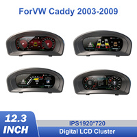 Ai Jia 12.3" LCD Digital Cluster Speedometer Instrument dengan Carplay Android Auto Meter untuk Volkswagen VW Caddy 2003-2009