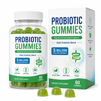 Gummies Probiotiques Biologiques Sans Gluten 5 Milliards de CFU avec 500mg de Fibres Inuline et Bacillus Coagulans pour le Bien-être Intestinal des Femmes et des Hommes ODM