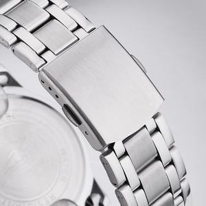 Nouvelle montre pour homme en acier inoxydable simple avec logo personnalisé, quartz, calendrier, mode, avec aiguille luminescente, cadran en verre - Product Image 6