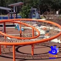 Structure d'escalade circulaire en filet de corde pour aire de jeux extérieure pour enfants, équipement en filet de toile d'araignée, personnalisable OEM