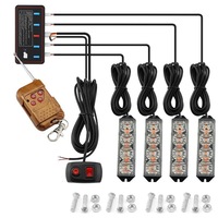 Feu de signalisation latéral de camion à 4 LED, haute puissance 12V 3W, sans fil, télécommandé, clignotant, pour grille de calandre