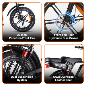 Bicicleta Eléctrica Ebike V20 Pro de 48V desde Almacén en Brasil y UE, Bicicleta de Rueda Ancha de 1000W, Ciclo Eléctrico Ebike, Fat Bike de 250W OUIXI V8 - Product Image 3