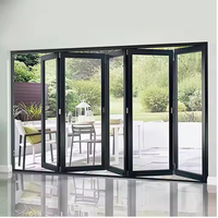 Portes pliantes verticales en aluminium NFRC AS2047 CE TOMA pour balcon et patio, intérieures et extérieures, avec système de poussée vers le haut