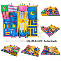 Château Gonflable Géant Durable Combo Fun City en PVC pour Événements Extérieurs et Location Commerciale
