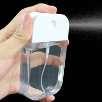Transparente Luxus 35ml 45ml 50ml Tragbare Handdesinfektionsmittel-Sprühflasche mit Schlüsselanhänger Nachfüllbare Flache Kreditkarten-Größe Siebdruck