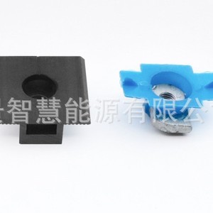 Solar Mounting Bracket <b>Black</b> Clamp With Blue Plastic <b>Wing</b> Nut Anodized Aluminum For PV System - Product Image 4
