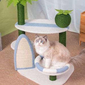 Commercio all'ingrosso della fabbrica albero di gatto spiaggia-a tema albero di cocco gatto condominio con Multi-livello posatoi e nido di gatto - Product Image 3