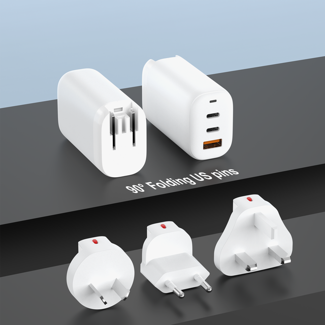 High Quality 65W Gan Charger USB-A 2 Type c Port Travel Adapter Wall Charger With US EU AU UK Plug