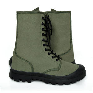 Lightweight Olive <strong>Green</strong> High-top Tactical Boots <strong>Canvas</strong> Rubber Sole Lace-up Outdoor <strong>Shoes</strong> for Tactical Training - Product Image 3