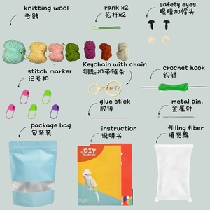 Pappagallo allegro all'uncinetto fatto <span class=keywords><strong>a</strong></span> mano, peluche di supporto emotivo con biglietto positivo, bambola emotiva in uncinetto <span class=keywords><strong>a</strong></span> forma di pappagallo positivo - Product Image 5