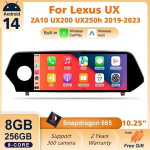 <span class=keywords><strong>Lexus</strong></span> <span class=keywords><strong>UX</strong></span> 2019-2023 Tableau de bord Autoradio Écran Apple Carplay Qualcomm Octa-core 10,25 pouces Lecteur multimédia Android 14 GPS - Product Image 1