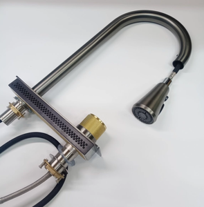 Robinet de cuisine à deux trous, cascade extractible, pour le lavage des légumes, eau chaude et froide, noyau en cuivre intégral - Product Image 4