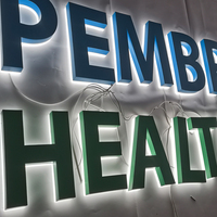 Letrero Publicitario Retroiluminado de Acero Inoxidable con Letras de Canal LED 3D Personalizadas, Letrero LED para Exteriores con Nombre de Supermercado o Negocio