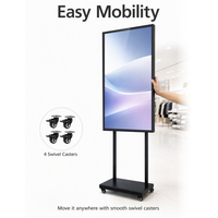 MoDual Pole - Reproductor de Pantalla LCD Móvil con Ruedas para Publicidad en Centros Comerciales y Promoción Minorista