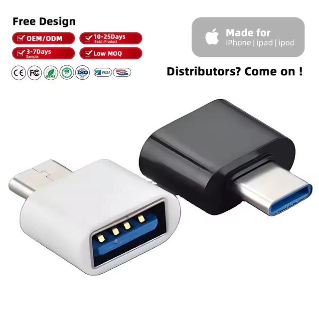 JILIAN Universal Mini USB3.1 Type-C Male to USB2.0 Female Adapter 5A DC Output Fireproof for Camera Mobile Phone Laptop