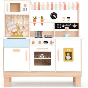 Cuisine de jeu rustique en bois faite à la main pour enfants, avec <span class=keywords><strong>cafetière</strong></span> et machine à glaçons, jouets de cuisine de restaurant pour jeu d'imitation - Product Image 1