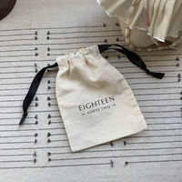 Sac en coton biologique avec cordon de serrage, réutilisable, pour courses, personnalisable, petit sac anti-poussière
