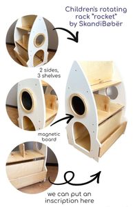 Moderno in legno bianco cremagliera ruote rotanti tavolo da disegno magnetico spazio libreria Mobile per i bambini per la scuola - Product Image 6