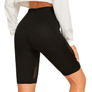 Pantalones Cortos de Ciclismo para Mujer, Cintura Media, Color Negro con Ribete Verde Neón, Poliéster Impermeable, Cierre de Cremallera, 140g, Secado Rápido, Transpirables, Corte Regular - Product Image 4