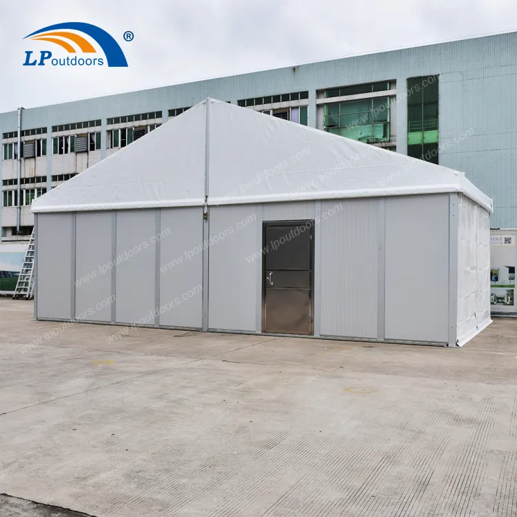 屋外の一時的な材料の貯蔵のためのサンドイッチ壁が付いている10mアルミニウム構造の倉庫のテント
