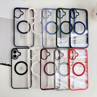 Étui Transparent de Luxe pour iPhone 17 16 Pro Max 15 14 13 12 11 Pro XS XR Max 7 8 Plus Mini, Coque de Téléphone à Chargement Magnétique Sans Fil