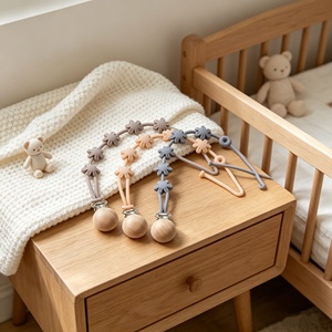 Attache-sucette pour bébé avec perles en silicone en forme de fleur, sangle <span class=keywords><strong>incassable</strong></span> et sécurisée pour sucettes et anneaux de dentition - Product Image 5