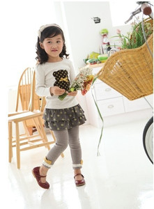 Vêtements pour enfants en gros en ligne : Ensemble décontracté T-shirt à manches longues à pois et pantalon pour filles, provenant d'un fournisseur chinois - Product Image 5