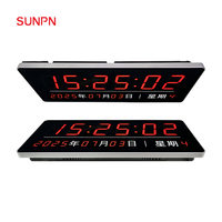 Horloge murale numérique LED moderne en métal pour hôpital/école, synchronisation NTP, service de temps par satellite GPS et réseau 4G, calendrier perpétuel
