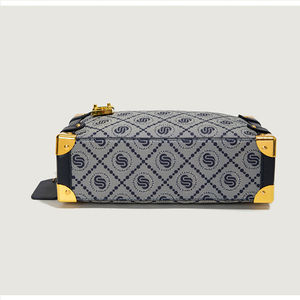 Bolso de Mano Casual Geométrico de Color Moderno y Lujoso para Mujer, con Cierre de Botón, Portátil, Suave y Distintivo, de Forma Cuadrada - Product Image 4