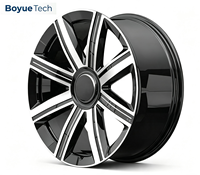 Jante monobloc forgée noir brillant usiné à multiples rayons style professionnel PCD 5*108 5*112 5*114.3 5*115 5*120 pour Range Rover