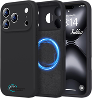 Coque de téléphone magnétique en silicone liquide recyclé certifiée GRS pour iPhone 18 17 Pro Max, antichoc et écologique