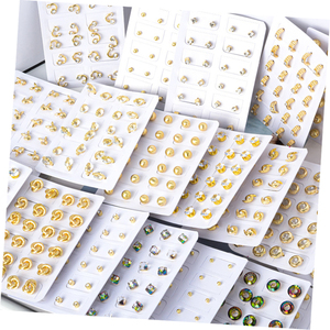 Custom Designer Trendy Ball Shape 14K <b>Gold</b> Plated Zircon Stud <b>Earrings</b> <b>Set</b> for Unisex Anniversary Wholesale Bulk - Product Image 4