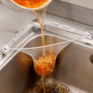 Anti <b>Clogging</b> Vegetable Basin Water Barrier Bag Kitchen Triangular Drainage Sink Filter Screen Sink Telescopic Filter Clamp - Product Image 1