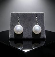 Boucles d'oreilles pendantes en perles d'eau douce Edison de 10-11 mm à fort lustre, avec crochet en argent sterling S925 plaqué rhodium